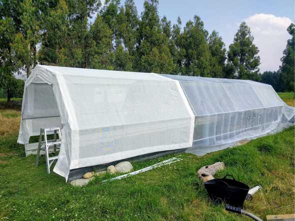 The greenhouse under construction