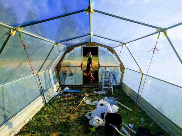 Greenhouse under construction